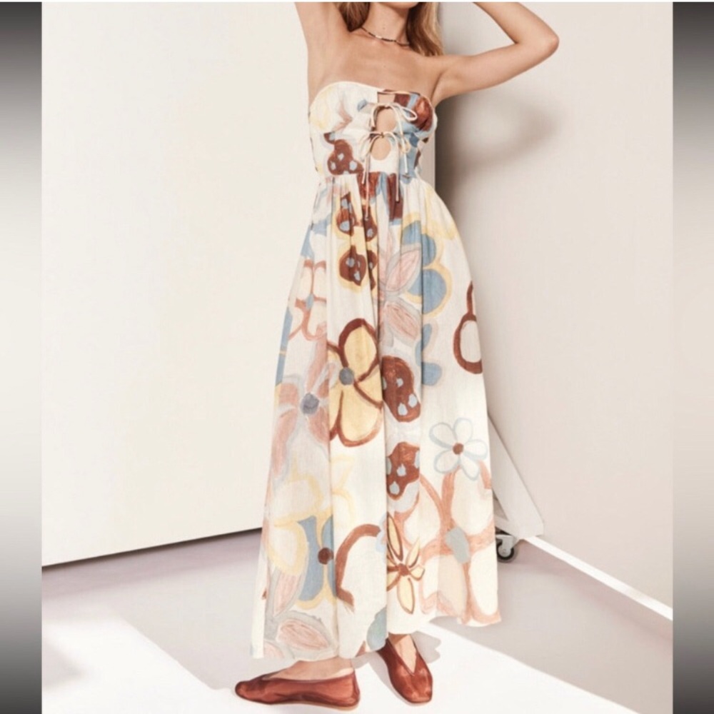 Veg Grl Soul Flower Strapless Maxi Dress - Multicolor AUS 8